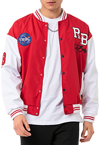 Redbridge Herren Übergangsjacke NASA Collegejacke 2-Tone RB L Rot
