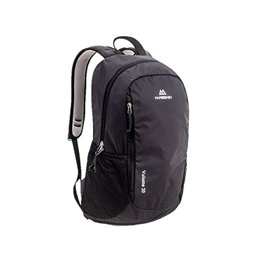 BROGEND Unisex Medium Sized Daypack for Hiking and Camping, Traveling and City Walking Backpack (Black, 20L)