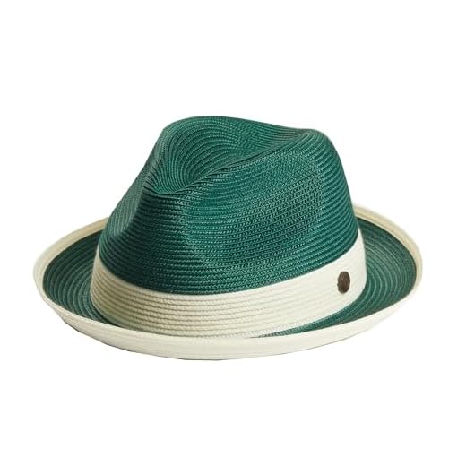 DASMARCA Mens Summer Crushable & Packable Straw Fedora Hat - Florence, Emerald, XXL