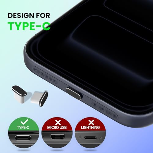 Tapón antipolvo USB C y fundas protectoras de altavoz para iPhone 17 7