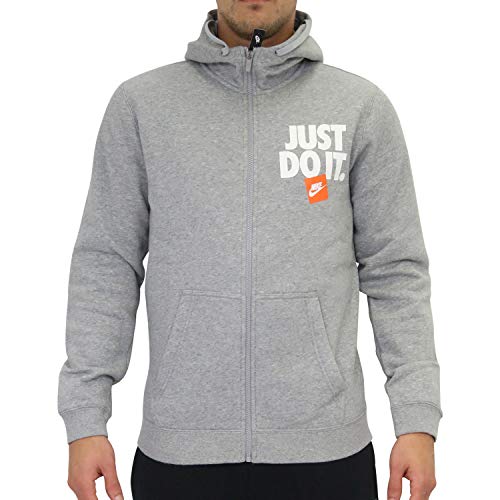 Nike Men M Nsw JDI Hoodie Fz Flc Sweatshirt - Dark Grey Heather, Large