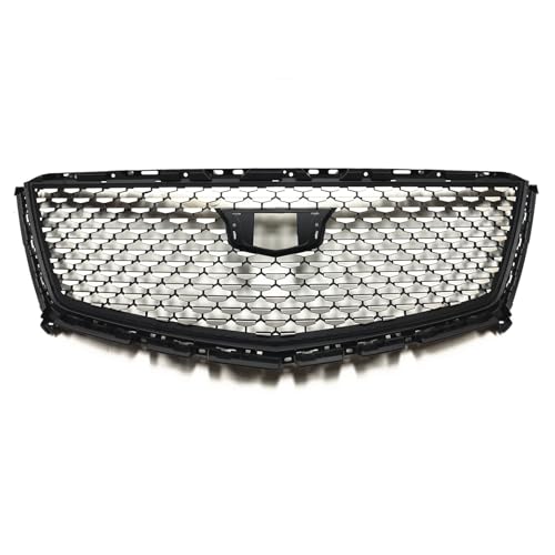 Rejilla de malla premium para parachoques de Cadillac XT5 en acabado negro plata