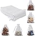 ANZNKU 50 Pack Organza Bags 5 x 7 Inch, White Sheer Favor Mesh Bags Drawstring, Gift Bag Small Size, Mesh Bag Drawstring For Wedding Party