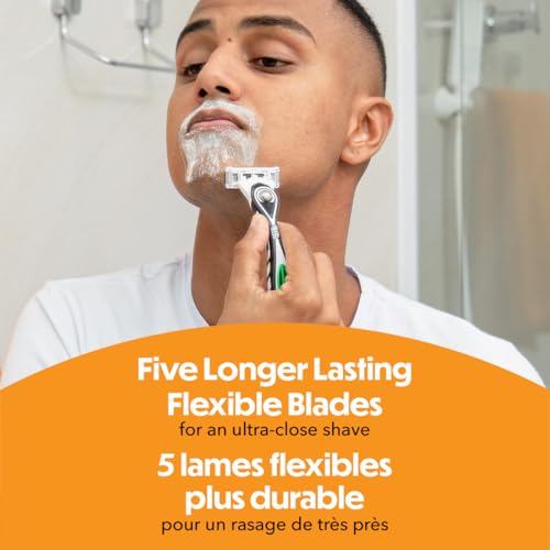 BIC Flex 5 Sensitive Mens Refillable 5-Blade Razors, 1 Handle, 7 Refills - image 2