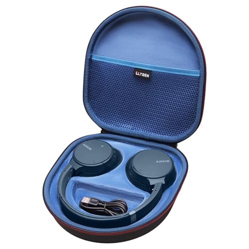Image of LTGEM Case Compatible with Sony WH-CH720N / WH-CH520 / WHCH710N / WH-CH510 Noise Canceling Headphones Over The Ear Headset, Black+Blue