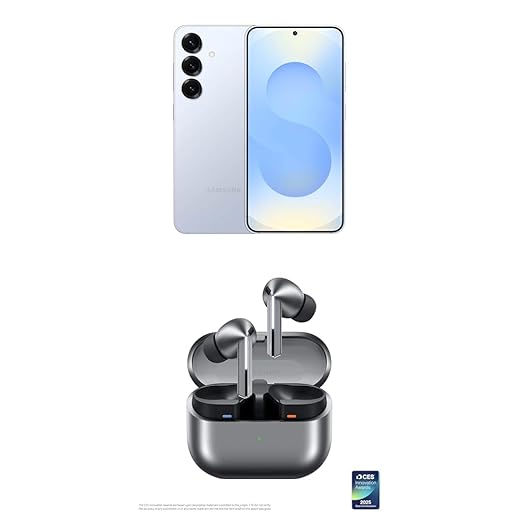 Samsung Galaxy S25 256GB Unlocked AI Smartphone, Icyblue w/ Galaxy Buds 3 Pro AI True Wireless Bluetooth Earbuds, Silver