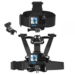 HOJI Head Mount Strap Chest Mount Harness Chesty Kit Compatible with GoPro Hero 11, 10, 9, 8, 7, 6, 5, 4, Session, 3+, 3, 2, 1, Hero (2018), Fusion, Max, DJI Osmo Action Cameras