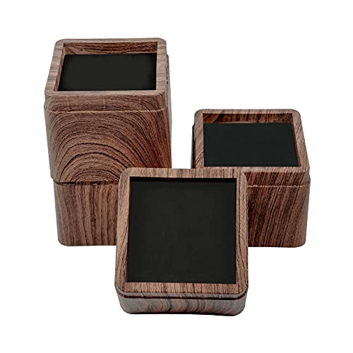 Btsd-Home 3 Inch Wood Bed Risers Furniture Risers Bed Frame Lifters In Heights Of 3 Or 6 Inch Heavy Duty Set Of 4 Square #TOP6