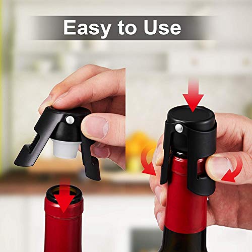 Xigeapg Champagne Stopper, Professional Bottle Sealer for Champagne, Cava, Prosecco & Sparkling Wine, Compact Champagne Sealer Stopper