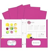 IntoJoy 60 Pack Two-Pocket Folders With Prongs & Business Card Slot – Plastic Filing Folders For School, Office, Resumes (Blue) - View #6