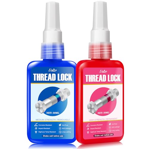 Fijador de Tornillos, Thread lock - Adhesivo para Tornillos de Rosca de Resistencia Media y Alta para Tuercas, Pernos, Sujetadores de Metal, Pegamento Anaeróbico de Fija Tornillos (50ml+50ml)