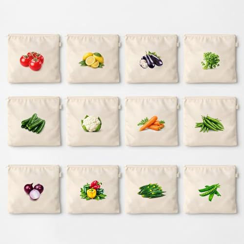 Reusable Cotton Vegetable Bag for Fridge | Washable & Breathable ...