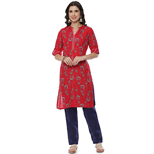 Image of Red Liva Straight Kurta