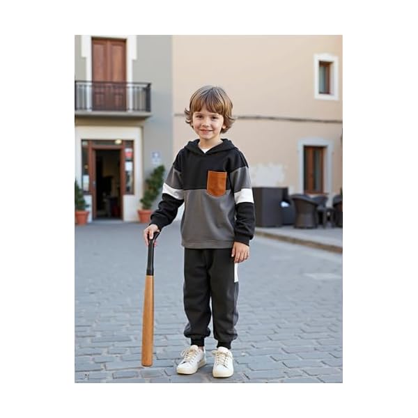 Boys Clothes Long Sleeve Color-blocked Hoodie Top and Pants 2PCS Winter Sweatsuits Fall Boys Outfits 2-8 Years - Image 4
