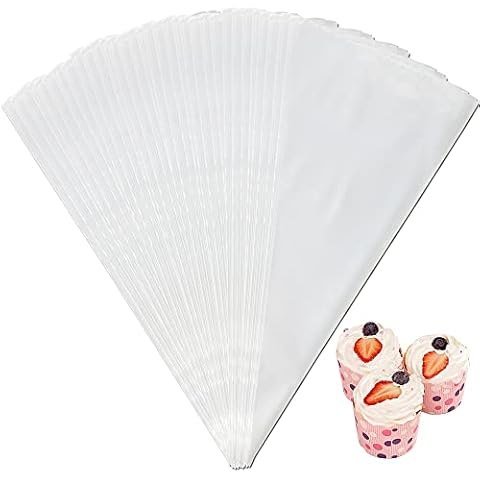 Disposable Pastry Bags, 18" Plastic Thickened Icing Piping Bags 100% Recyclable x 100 for Cake Dessert Decoration Cover