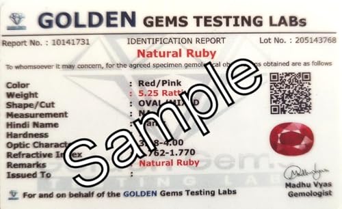 Image of 7.25 Ratti Ruby (Manik) Original Stone Adjustable Ring For Men And Women With Lab Certified D3