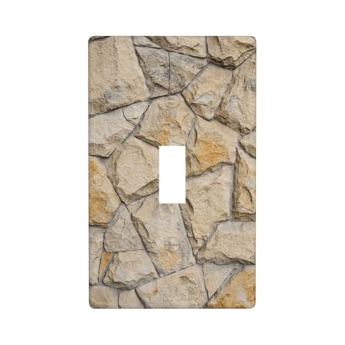Placa de interruptor de piedra decorativa duplex para pared rustica elegante 2