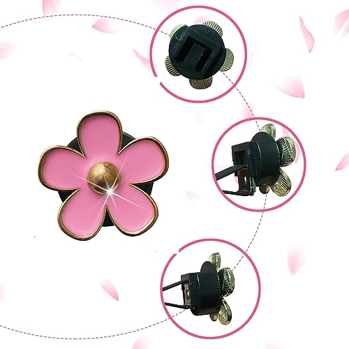 Image of 6pcs Daisy Flower Car Air Vent Clips with Fragrance Pads, Pink | Car Air Outlet Freshener Clip, Charm Car Inter Decor, Air Conditioning Outlet Clip Car Air Freshener Dashboard Accessories