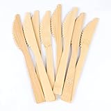 100% Bamboo Utensils -100 PK 6.7' Bamboo Compostable Knives Disposable Bamboo Cutlery Set Biodegradable Eco Friendly Renewable Flatware Knife