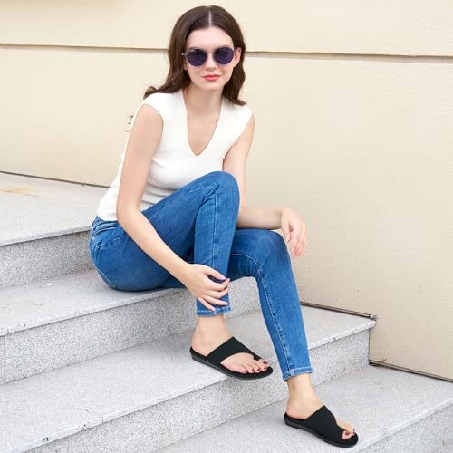 Image of Reimferce Summer Flat Sandals for Women: Comfortable Walking Dressy Slides for 2026 - Ladies Orthopedic Casual Shoes Indoor Outdoor