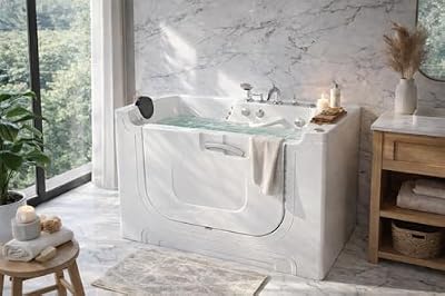 ANZZI Walk In Bathtub 30 In X 60 In Left Drain Wheelchair Access Whirlpool