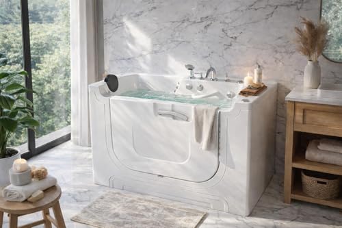 ANZZI Walk In Bathtub 30 In X 60 In Left Drain Wheelchair Access Whirlpool