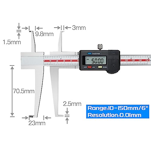 Calibrador Digital para Ranuras Internas 10-150mm miniatura 2