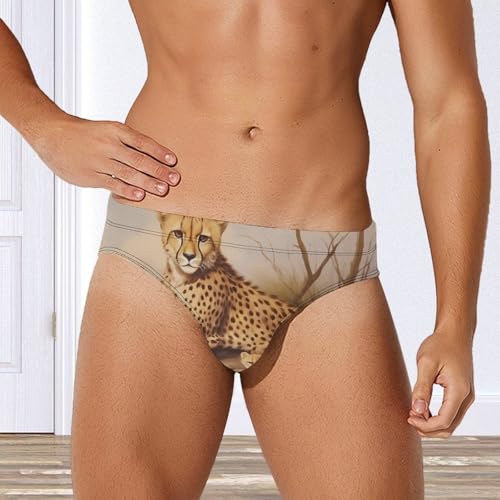 Cheetahs Mama and Little Men's Swim Briefs Sexy Bikini Swimsuit Beach Shorts Underwear Low Waist4