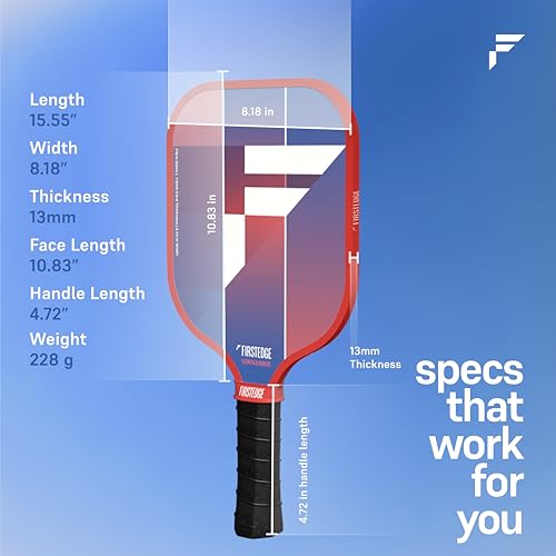 Image of StrikeBase Fibreglass Pickle Ball Racket | Wide Body Pickleball Paddle | Grit Painted Surface | Dual-Tone Edge Guard | Lightweight (Storm Blue)-13MM