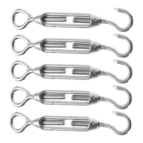 UKCOCO 5pcs tensores de cable industriales de acero inoxidable 304 tipo ojo a gancho para tensado de cables para cercas y toldos miniatura 1
