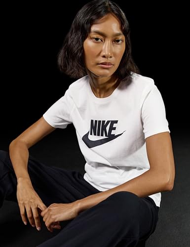 Nike DX7906-100 W NSW tee ESSNTL ICN FTRA T-Shirt Mujer White/Black Tamaño S