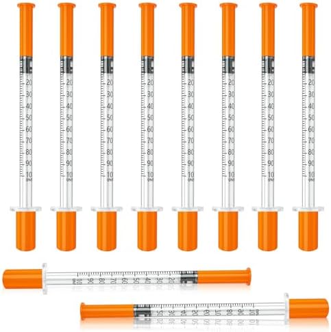 U-100 Syringes, 1ml syringe, 31g 5/16 1cc syringe with needle, lab syringes, Pack of 100