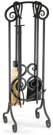 Pilgrim Home and Hearth 19003 Antique Scroll Fireplace Tool Set, Brushed Bronze