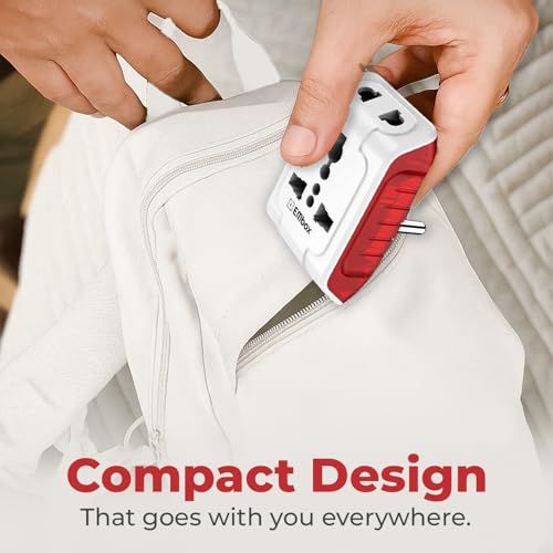 Image of Embox 3 Pin 240V Multiplug Sockets | Multi Plug Adapter with LED Indicator | Supports 2-Pin&3-Pin Plugs | 3 Pin Plug Socket Home&Office Appliances | (Pack of 2)