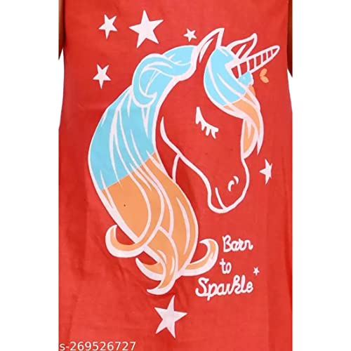 Image of Kids Girls Sleeveless Cute Fancy Horse Frocks Dresses