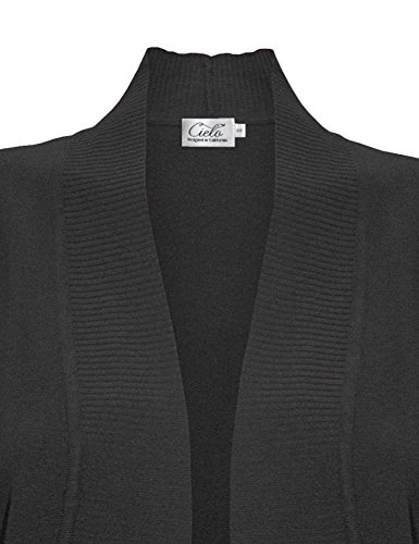 Image of Cielo Women's Solid Basic Open Front Pockets Knit Sweater Cardigan