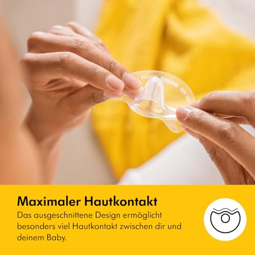 Medela Contact Brusthütchen aus Silikon – Weiches, ultradünnes Design – BPA-frei – 1 Packung mit 2 Hütchen (20 mm) und Aufbewahrungsbox