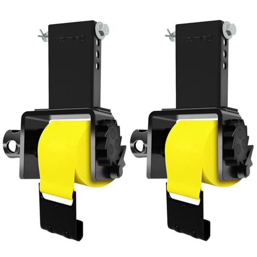 SALUINOKI 4 Pack Anti-Loss Trailer Stake Pocket Winch Flatbed Kit, Capacity 16,200 lbs Utility Flatbed Accessories, Include 4 inch Flatbed Winch Straps 30 Ft Yellow for 2x4 Stake Pockets