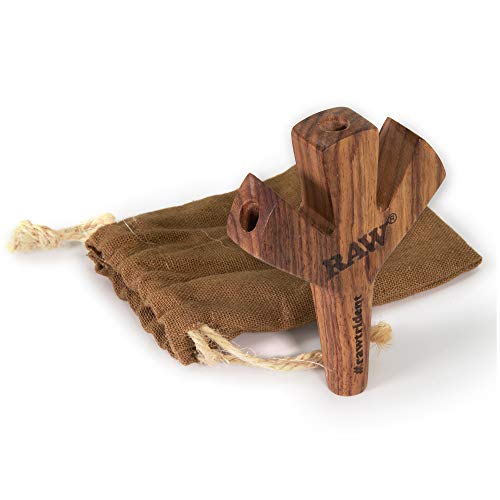 RAW Trident Wooden Cone Holder | Handmade Piece Holds up to 3 Prerolled Cones to be Smoked Simultaniously