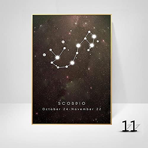 Cuadros del zodiaco abstractos en lienzo de 60x60cm para salón 2