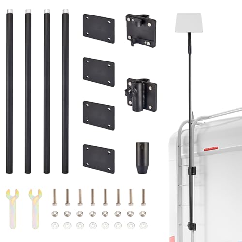 Gedlex Starlink RV Pole Mount GEN 2 Flagpole Mounting Kit for RV Ladder Fits 1 inch Ladder Rails 10ft Telescopic Pole