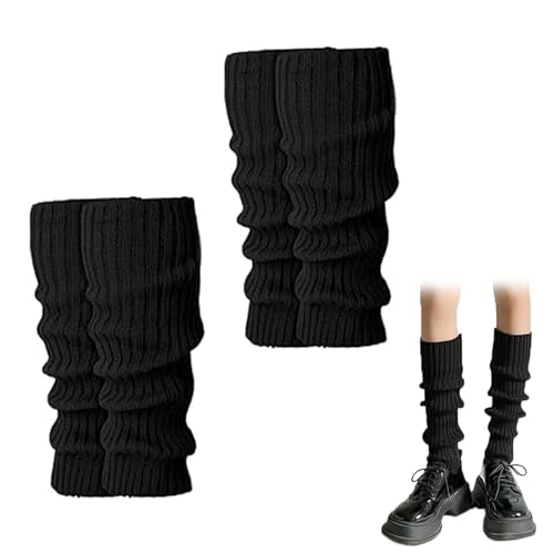 2 Pares de Calentadores de Pierna para Mujer - Tejido Suave y Elástico, Estilo Vintage, Ideales para Todas las Estaciones, Cálidos y Cómodos