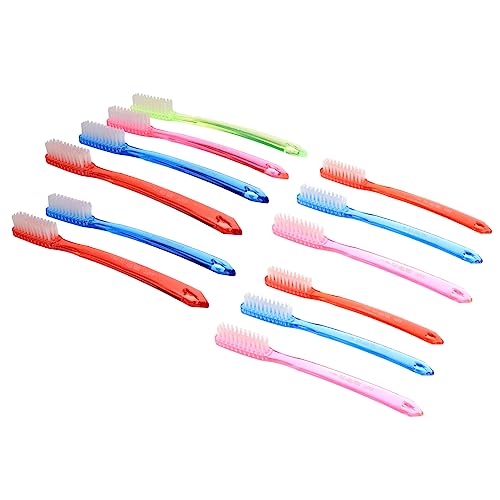 Veemoon 12Piezas Cepillo de de Cerdas para Adultos Pack de Unidades para Eliminar Manchas y Color Aleatorio Diseño Ergonómico y Antideslizante