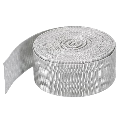 Image of MECCANIXITY Lightweight Polypropylene Webbing Strap 2 inch 10 Yard Backpack Strapping Band Pale Grey for Outdoor Luggage Cargo Straps