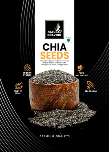 Image of Natural Craving Chia Seeds 200g | Raw Super Seeds for Eating | Rich in Omega-3, Fiber, Protein & Calcium | Non-GMO | Healthy Seeds for Weight Management, Smoothies & Daily Nutrition