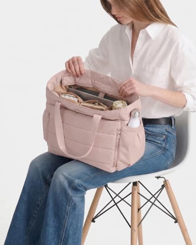 Image of NISHEL Travel Puffy Tote Bag For Women, Ultra-Lightweight Large Tote Purse For Office Day And a Short Weekend Getaway