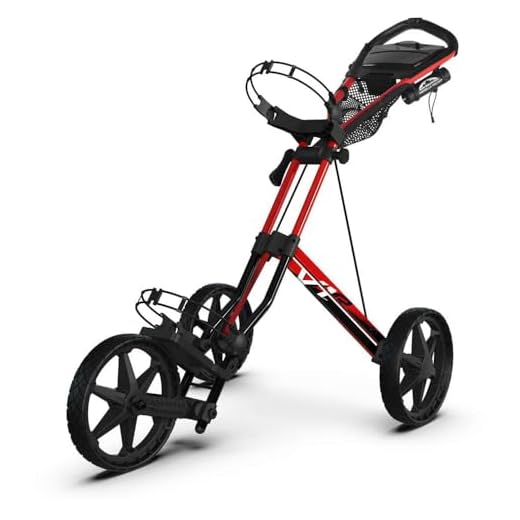 Explore The Best Sun Mountain Speed Cart V1R Push Cart Options | Golf Accessories, Golf Cart Sun Mountain Golf Speed Cart V1R 3 Wheel Pursh Cart - Black Fire Red