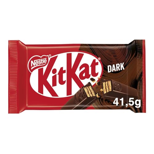 KITKAT Dark Wafer ricoperto di Cioccolato Fondente, 3 Snack da 41,5g (124,5g)