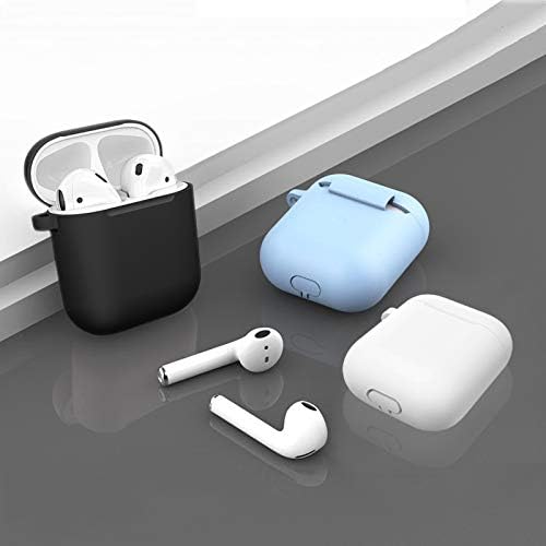 Compatible with AirPods Case Cover Silicone Protective Skin for Airpods Case 2&1 (2 Pack) Black/Blue