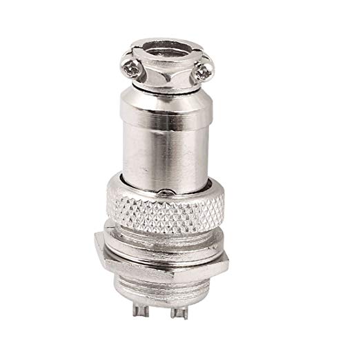 Conector de metal aviation GX16-2 16mm 5A 250V plateado miniatura 1
